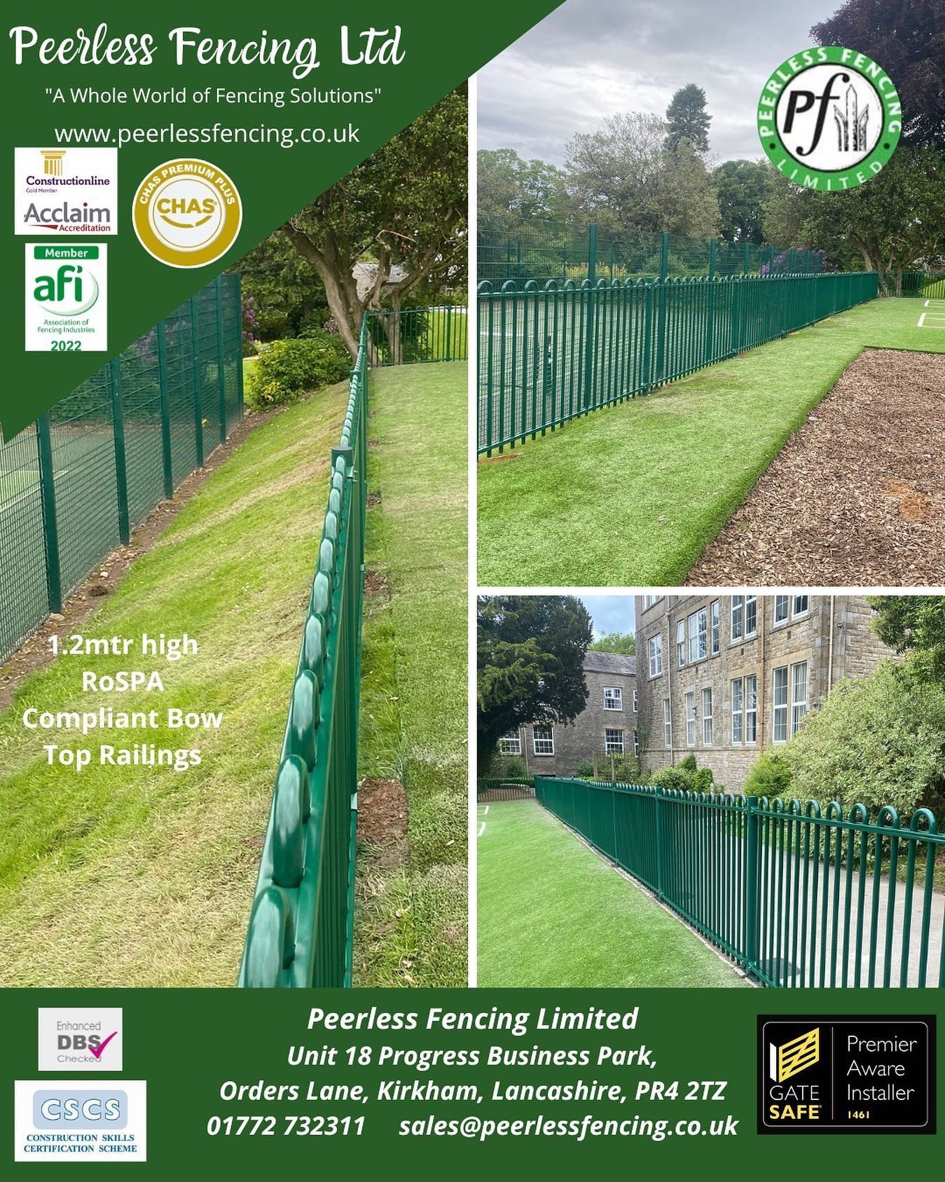 These ROSPA compliant Bow Top Railings look absolutely superb at this school. Great installation by the team! Contact 01772732311 for details on this product and many others #bowtoprailings #rospa #schoolfencing #safeguardingchildren #playgroundfencing #awholeworldoffencingsolutions